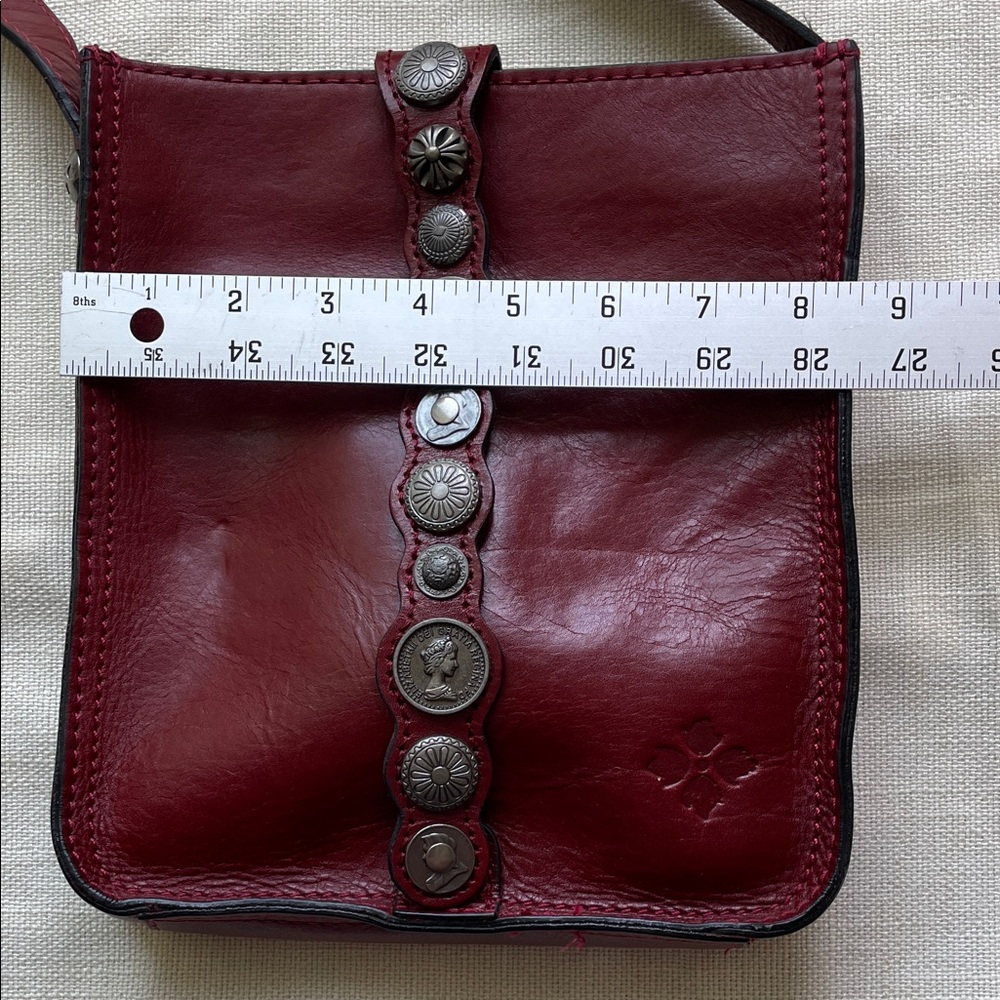 Patricia Nash Red Leather Crossbody Bag with Coin Accents - Picture 7 of 13